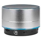 Manhattan Metallic LED Bluetooth Speaker - Wireless Music Playback, Multicolored LED Lights, Control Buttons, USB-A Port - 165327