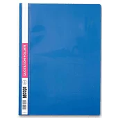 Marlin A4 Blue Quotation and Presentation Folder- Clear View Front, 170 Micron Heavy Duty PVC Material, Mechanism Inside For Filing, A4 Size With White Side Strip, Ideal For Presentations And Reports ( Single), Retail Packaging, No Warranty