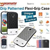 Promate Cameo.S4-Cameo-Drip Patterned Flexi-Grip Snap On Case for Samsung Galaxy S4-Black, Retail Box, 1 Year Warranty