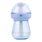 CaseyMilk Feeding Bottle Shaped Multifunctional Portable 240ml USB Humidifier Air Purifier Mist Maker with LED light For Home Office and Car-Blue Retail Box No warranty