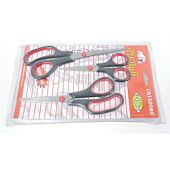 Casey 3 pc Professional Multipurpose Household Scissor Pack -Hardened blade, light weight Multipurpose Household Scissors, warranty Colour Black and Red Sizes 14cm ,19cm and 22cm, Retail Box Out of box Failure warranty 
