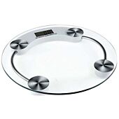 Casa Electronic Glass Bathroom Scale- 32mm Ultra-flat Round Design , Tempered Safety Glass Platform, Step-On Start Or Key-Press On