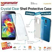 Promate Crystal-S5 ,Crystal Clear Shell Protective Case For Samsung Galaxy S5 Colour: Clear White , Retail Box , 1 Year Warranty