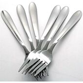 Casey Catering 6 Piece Stainless Steel Dinner Table Forks Set Plain Design Printed On Handle Retail Box No Warranty