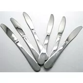 Casey Catering 6 Piece Stainless Steel Dinner Knives Set Plain Design Printed On Handle Retail Box No Warranty