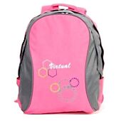 Macaroni Ateneo Universal Student Backpack- Lightweight ,Padded shoulder straps and Back, Dual Main zippered compartments,Top Grip Handle, Waterproof Material Two Ton Pink and Grey, Retail Box, 1 year Limited Warranty