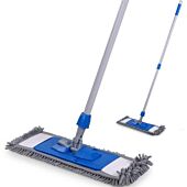 Kleaner Microfiber Chenille Flat Floor Mop - Premium Mop for wet or dry cleaning ,Mop away dust on vinyl floors in seconds