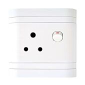 Lesco Single Switch Socket with Flush Cover -Voltage: 220-240V, Amperage: 16A ,Height: 100mm , Width: 100mm ,Material: Polycarbonate, Colour White, Sold as a Single unit, 3 Months Warranty