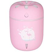 Casey Chamomile Flamingo Design Multifunctional Portable 200ml USB Humidifier Air Purifier Mist Maker with LED light For Home Office and Car-Pink Retail Box No warranty