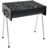 Metalix Portable Steel Braai Stand- Easy To Assemble And Store, Carbon Steel Construction, Grid Size: 445 X 320mm, Colour Black, Retail Box No Warranty