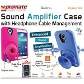 Promate Orator-S4 Sound Amplifier case for Samsung Galaxy S4 with headphone cable management Colour:Black, Retail Box , 1 Year Warranty