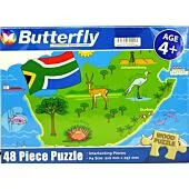 Butterfly 48 Piece A4 Wooden Puzzle South Africa-Interlocking Pieces 210 x 297mm, Each Puzzle Contains A Full Size Poster, Retail Packaging, No Warranty