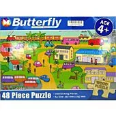 Butterfly 48 Piece A4 Wooden Puzzle Transport -Interlocking Pieces 210 x 297mm, Each Puzzle Contains A Full Size Poster, Retail Packaging, No Warranty
