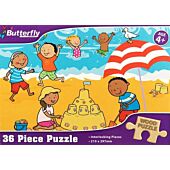 Butterfly 36 Piece A4 Wooden Puzzle Summer- Interlocking Pieces 210 x 297mm, Each Puzzle Contains A Full Size Poster, Retail Packaging, No Warranty