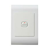 Lesco Pipelli 1 Lever 1 Way Flush Switch- Voltage: 220-240V, Amperage: 16A ,Height: 100mm , Width: 50mm ,Material: Polycarbonate, Colour White, Sold as a Single unit, 3 Months Warranty