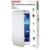 Promate Sansa-S4 Stylish Leather Flip-Cover and Shell Case for Samsung Galaxy S4-White Retail Box 1 Year Warranty