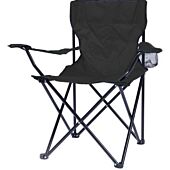 Totally Camping Chair Black - Strong And Durable Steel Frame Construction, Lightweight Polyester Arms