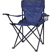 Totally Camping Chair Blue- Strong And Durable Steel Frame Construction, Lightweight Polyester Arms