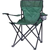 Totally Camping Chair Green -Strong And Durable Steel Frame Construction, Lightweight Polyester Arms