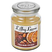 Lilly Lane Chocolate and Orange Scented Candle Large Lidded Mason Glass Jar