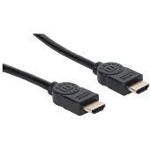 Manhattan Ultra High Speed HDMI Cable with Ethernet - HEC, Dynamic HDR, VRR, QMS, QFT, ALLM, eARC, 3D, 8K@60Hz, HDMI Male to Male, Shielded, 1 m (3 ft.), Black, Retail Box, Limited Lifetime Warranty