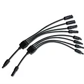 Solarwize MC4 Y Connector 4 Way To 1 Way Solar Panel Combiner Cable Set - 4 mm Diameter Contact Pin, Used For Connecting Solar Panels In Series Or Parallel