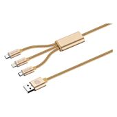 Bound Cord Series 3 in 1 Charge Cable Gold