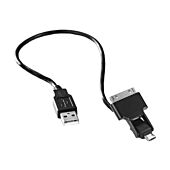 Cooler Master Universal Sync Charge Cable - Black (with micro usb & apple 2in1 connector - 30cm)