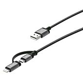J5create JML11 2-in-1 Charging Sync Cable Black