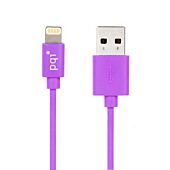 PQI - Apple Certified 90cm Flat cable length Lightning 8-Pin Syncing and Charging - Purple (Made for iPhone/ iPad / iPad Mini)