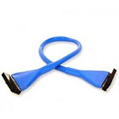 vantec 25cm (10 inch) rounded fdd cable with pull tab - 2 connectors - Blue