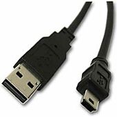 USB A Male to Mini B Male USB Cable 1.2m