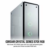 Corsair Crystal 570X RGB Mirror Black Tempered Glass Premium ATX Mid-Tower Case