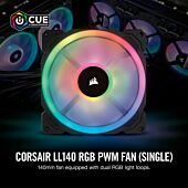 Corsair LL140 RGB 140mm Dual Light Loop RGB LED PWM Fan � Single Pack