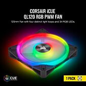 Corsair iCUE QL120 RGB 120mm PWM Single Fan