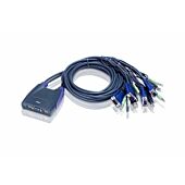 Aten 4-Port USB VGA/Audio Cable KVM Switch W/1.8M CABLE