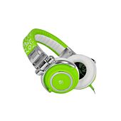 iDance Disco-610 Over-Ear Stereo DJ Headphones - Green and White