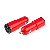 Dual USB Car Charger Red