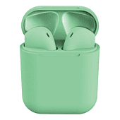 Geeko Siamese True Bluetooth Wireless Earbuds With Charging Dock And Microphone Green