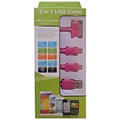 USB Mobile Data Cable 4 in 1 Pink