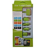 USB Mobile Data Cable 5 in 1 Lime