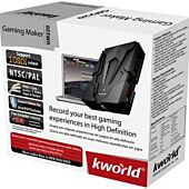 Kworld Gaming Maker Record games console footage onto PC USB 2.0 interface Contains USB cable YPbPr Cable Software