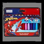Spiderman 12 Plastic Crayons Twin tip Triangular Multi