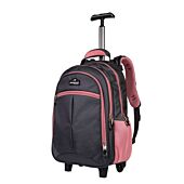 Playground Orthopaedic Trolley Backpack 27L; Dark Grey/Pink