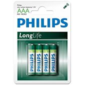 PHILIPS LONGLIFE BATTERY AAA 4 PACK - R03L4B/40