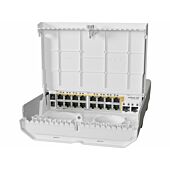 MikroTik netPower 16P 16 PoE Output 2 SFP+ Outdoor Switch | CRS318-16P-2S+OUT