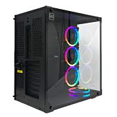 Redragon WIDELOAD RGB Tempered Glass Front/Side|3xRGB Fan|ATX|Micro ATX|Mini ITX|EATX|390mm GPU Black