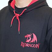 REDRAGON HOODIE WITH FRONT and BACK LOGO - BLACK - XXLARGE