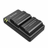 RAVPOWER 2x 2100mAh Replacement Batteries for Nikon EN-EL15 with Charger Set - Black