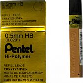 PENTEL HI-POLYMER 0.5mm HB BLACK LEAD